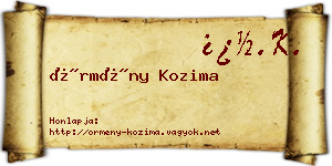 Örmény Kozima névjegykártya